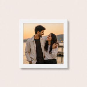 Home 4X4 white photo frame